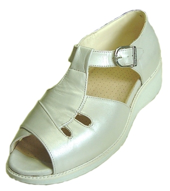 Maschuh, Damensandale beige mit Zierschnalle