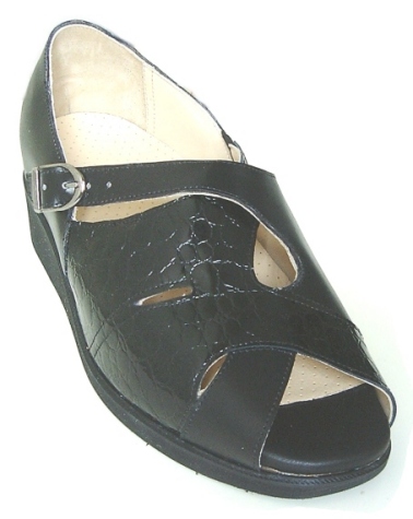 Orthopdischer Maschuh; Damensandale schwarz